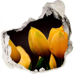 3d-s lyuk vizuális effektusok matrica Sárga tulipánok
