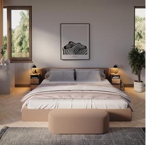 Vicco Monty 2 fiókos éjjeliszekrény szett, 2 db, antracit-arany tölgy, 25x59 cm