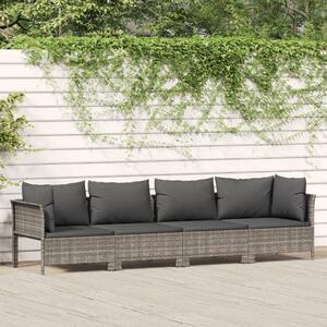 VidaXL 4 részes szürke polyrattan kerti ülőgarnitúra párnákkal
