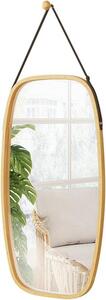 Vicco Mirno bambusz keretes függő tükör barna pánttal, 44 × 78 cm
