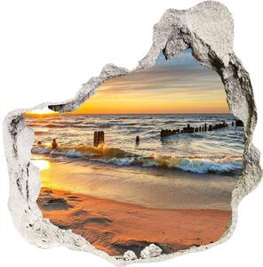 3d-s lyuk vizuális effektusok matrica Sunset beach