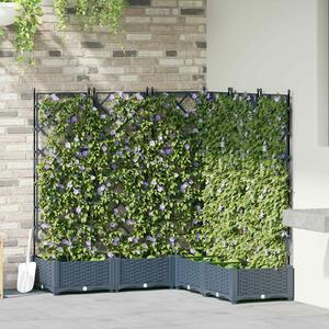 VidaXL Kerti cserép 5 db Szürke 120 x 120 x 125,5 cm PP