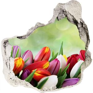 3d-s lyuk vizuális effektusok matrica Színes tulipán