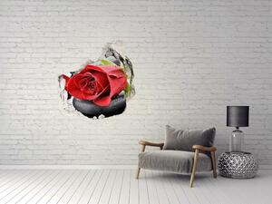 3d-s lyuk vizuális effektusok matrica Vörös rózsa