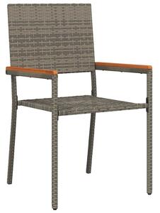 VidaXL Kert étkező szett 7 pcs Szürke 190 x 80 x 75 cm polirattan
