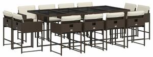 VidaXL 13 részes barna polyrattan kerti ülőgarnitúra párnákkal