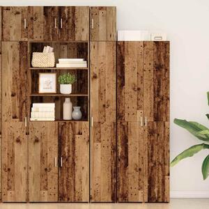 VidaXL Polcos tárolószekrény Antik Fa 30 x 42,5 x 225 cm Szerelt Fa