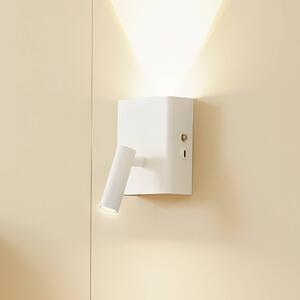 Lindby LED-es újratölthető fali lámpa Agit, fehér, fém, érintéses, dimmelhető, Fehér / opál, Nappali / Étkező, fém, Modern