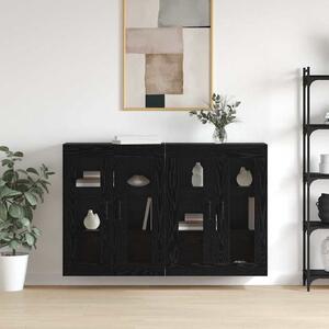 VidaXL Fali Szekrények 2 pcs Musta tammi 69.5 x 34 x 90 cm Faanyag