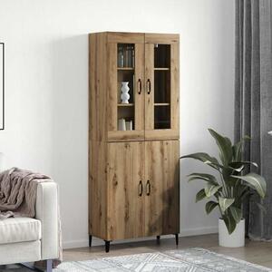 VidaXL Magasfiú 2 db Artisan tölgy 69,5 x 34 x 180 cm Szerelt Fa