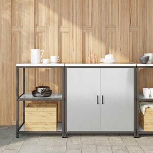 VidaXL Konyhai Tároló Készlet polcokkal 2 pcs Ezüst 150 x 50 x 92 cm