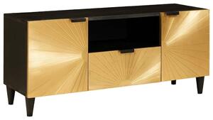 VidaXL TV szekrény Fekete és Arany 105 x 33 x 46 cm tömör mangófa