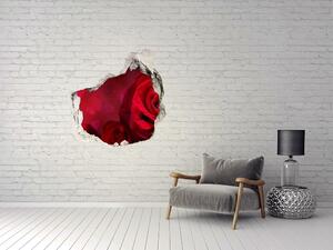 3d lyuk fal dekoráció Vörös rózsa szív