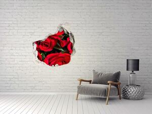 3d lyuk fal dekoráció Vörös rózsák