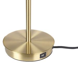 Arany fém asztali lámpa USB porttal 47 cm ARIPO