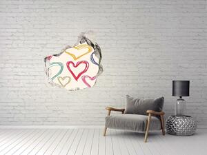 3d lyuk fal dekoráció Színes szívek