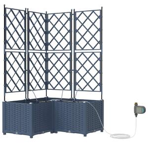 VidaXL Kerti cserép 3 db Szürke 80 x 80 x 142 cm PP
