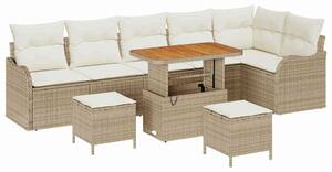 VidaXL Kerti Kanapé Szett párnával tárolóval 9 pcs Beige és krém