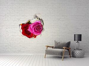 3d lyuk fal dekoráció Színes rózsák