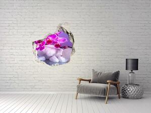 3d lyuk fal dekoráció Orchidea és a szív