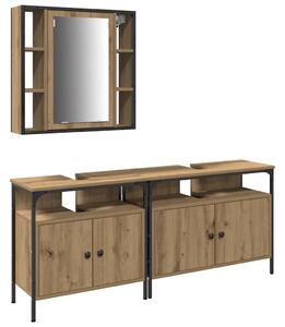VidaXL Fürdőszobai Mosdószekrények 3 db Barna 80 x 30 x 60 cm