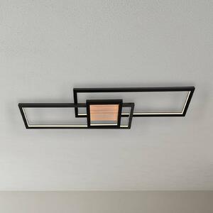 Lindby LED mennyezeti lámpa Emiljan, fekete, fém, fényerőszabályzóval, dimmelhető, Fekete, Nappali / Étkező, fém, Modern