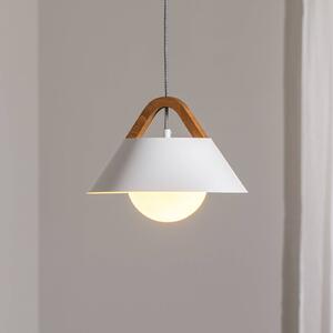 Luminex Funda lógó világítás, fehér, Ø 30 cm, 1 izzó, fém/üveg, dimmelhető, Fehér / opál, Nappali / Étkező, fém, Modern