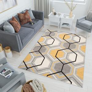Sárga-szürke modern ADELIA szőnyeg Méret: 160x220 cm