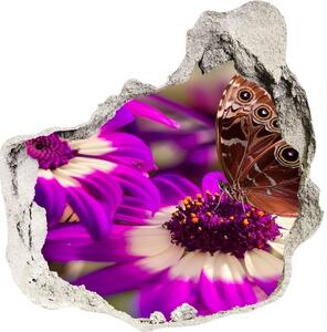 3d lyuk fal dekoráció Pillangó a virágon