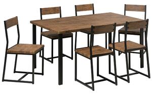 Modern étkezőszett asztallal és 6 székkel LAREDO