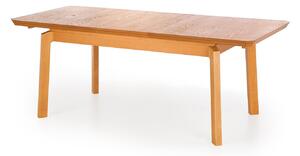 Asztal Houston 1296, Mézes tölgy, 78x90x160cm, Hosszabbíthatóság, Közepes sűrűségű farostlemez, Természetes fa furnér, Váz anyaga, Bükkfa