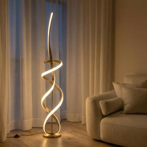ONLI Kira LED állólámpa, magasság 140 cm, arany színű, fém, 4000K, Sárgaréz / arany, Nappali / Étkező, Alumínium, Modern