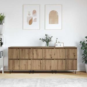 VidaXL Oldalszekrények 3 pcs kézműves tölgy 180 x 35 x 70 cm Faanyag