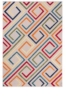 Bézs TERZO színes mintás szőnyeg Méret: 80x150 cm