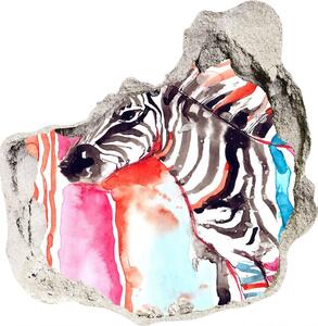 3d lyuk fal dekoráció Színes zebra