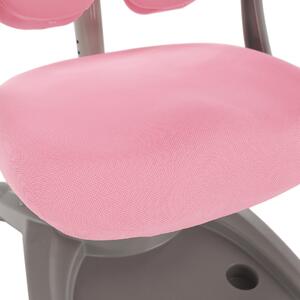KONDELA Növekvő szék lábtartóval, szürke/rózsaszín, TEJLA