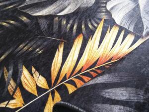 Fekete trópusi levél mintás NORM szőnyeg Méret: 120x180 cm