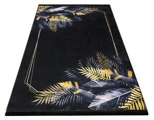 DY Fekete trópusi mintás modern LEWY szőnyeg Méret: 160x220 cm