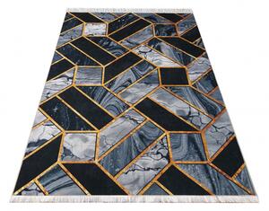 Fekete PONS mintás modern szőnyeg Méret: 120x180 cm