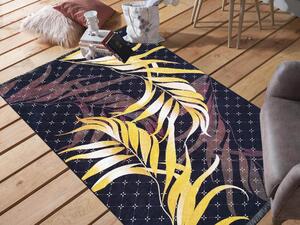 DY Fekete trópusi levél mintás AMARAN szőnyeg Méret: 120x180 cm