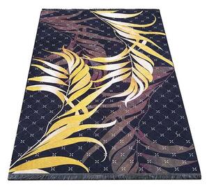 Fekete trópusi levél mintás AMARAN szőnyeg Méret: 120x180 cm