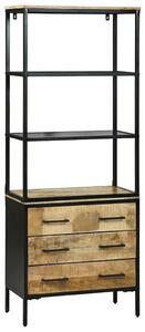 VidaXL Magasfiú fiókkal Barna 70 x 35 x 180 cm Tömör Mangófát