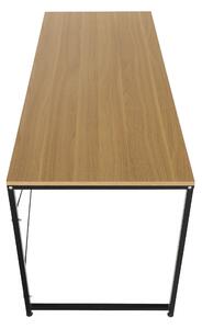 KONDELA Íróasztal tölgy/fekete, 150x60 cm, MELLORA