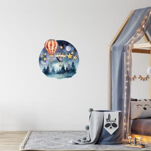 PIPPER. Kör alakú falmatrica "Hőlégballonok az erdő felett" Méret: 60cm