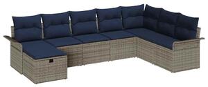 VidaXL Kerti Kanapé Szett párnával tárolóval 8 pcs Poli rattan