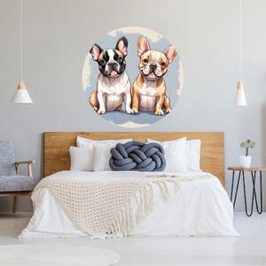 PIPPER. Kör alakú falmatrica "Francia bulldogok" Méret: 100cm