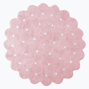 LC Rózsaszín kerek DOTS pamut szőnyeg 140 cm