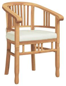 VidaXL Szék párnával 2 pcs Barna 63 x 58 x 89 cm Tömör Teakfa