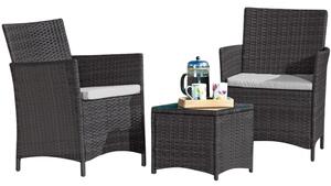 Avenberg Veneto rattan szett, fekete/szürke