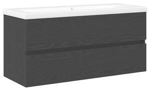 VidaXL Fürdőszobai mosdószekrény Fekete tölgy 100 x 39 x 62 cm
